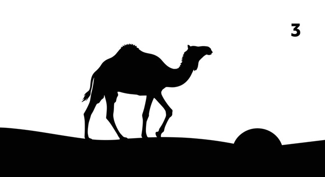 Black silhouette of camel 1.