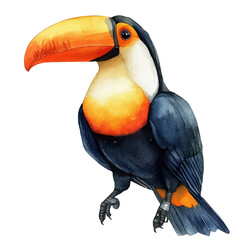 Toucan, watercolor illustration vector, isolated on a white background. © azendia