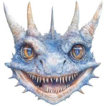 watercolor vector of Thorny Devil, isolated on a white background.