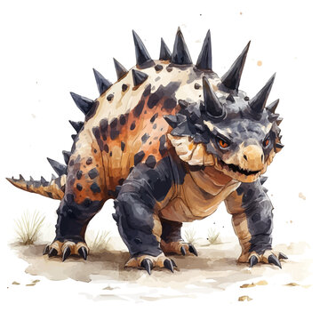 Thorny Devil, watercolor illustration vector, isolated on a white background.