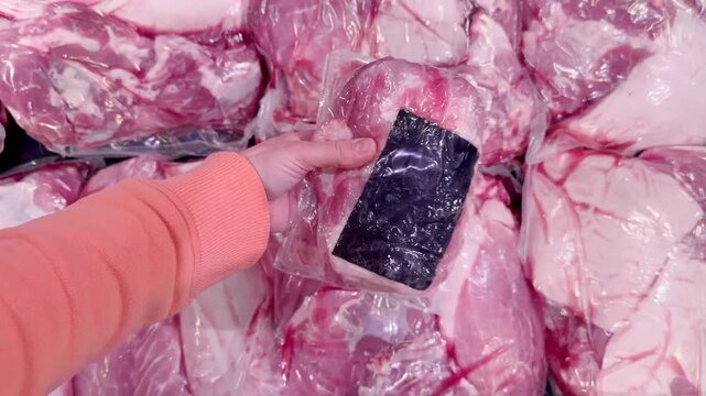  packet of meat (rabbit)at the supermarket	