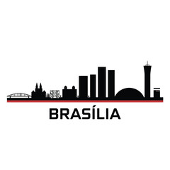 Obraz premium Bras lia skyline silhouette with the city name prominently displayed below