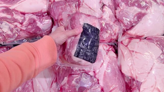  packet of meat (rabbit)at the supermarket	