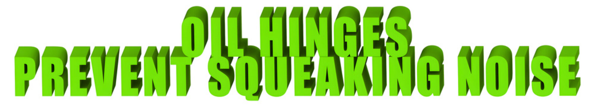 Oil Hinges,Prevent Squeaking Noise  , 3d text