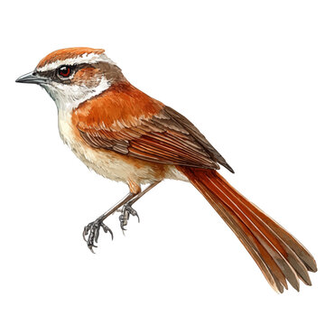 Nightingale, watercolor drawing vector, isolated on a white background.