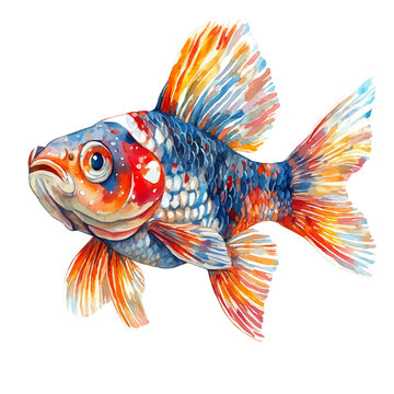 Molly Fish, watercolor vector, isolated on a white background.