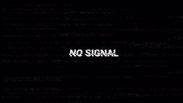 Animated video concept of no signal, signal error, signal corruption. 4K videos