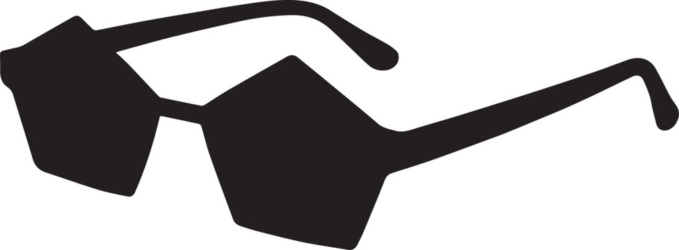 Pentagonal Sunglasses Silhouettes Geometric Art