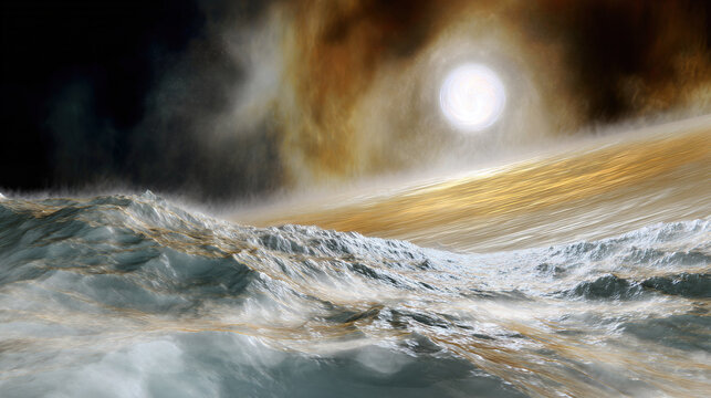 Turbulent Ocean Waves Under a Solar Eclipse
