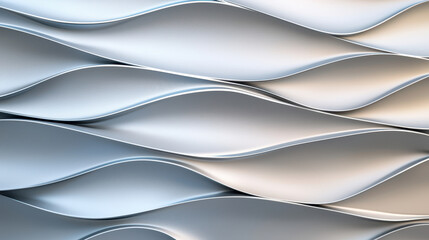 Obraz premium Abstract silver metal texture with flowing waves creates modern and dynamic visual appeal