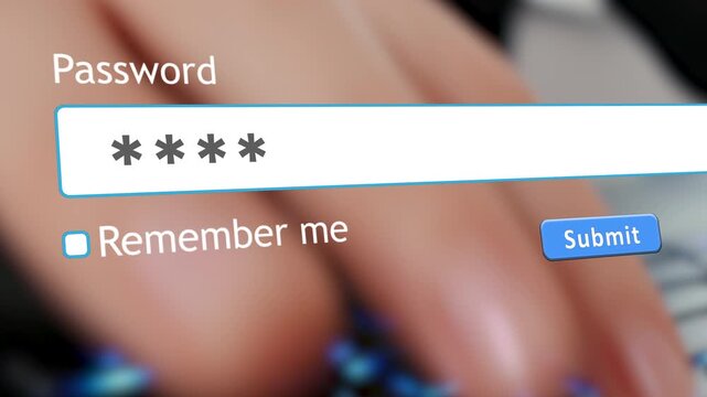 Person types password into website form as a hacker tries to compromise account on computer screen. This shows the risk of not securing online data.