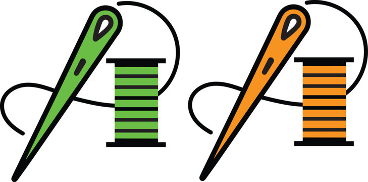 Set of 2 sewing thread spool icons vector