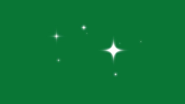 Twinkle sparkling stars shine animation, vector doodle style blinking stars, glowing sparkle effects with alpha channel, transparent background, shining star glitter animation 4K