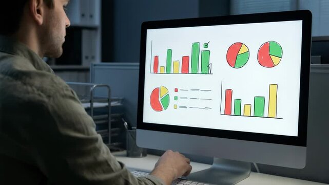 User manually verifying AIsuggested sentiment tags on a dashboard with main focus on the screen displaying colorcoded sentiment metrics.