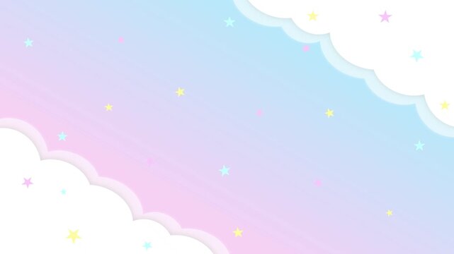 STREAM OFFLINE　dreamy background of cute clouds and stars