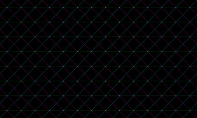 Fototapeta premium Geometric black background with green grid pattern vector