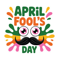 Obraz premium Cartoon style April Fools Day greeting with grinning jack o lanterns