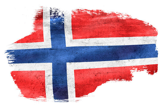 Norway flag creating a paint brush stroke effect