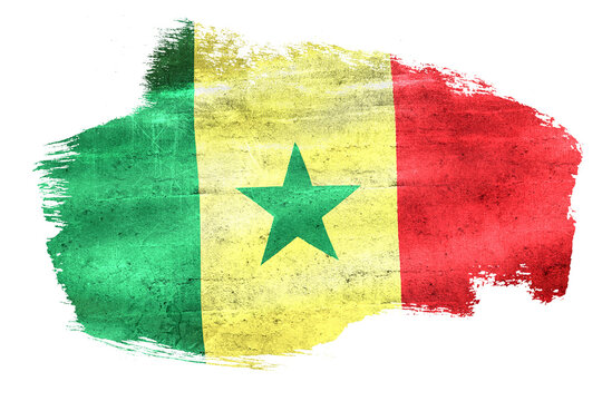Senegal flag brush stroke representing national identity