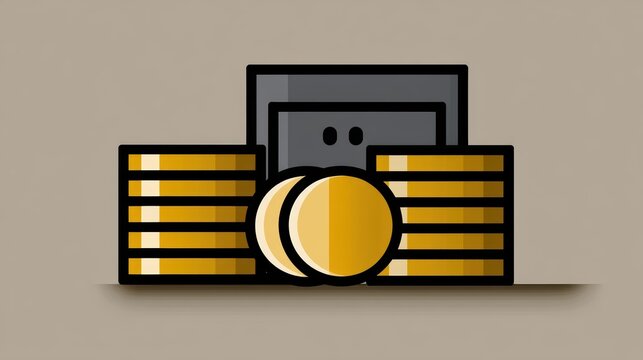 Stack of coins with central coin close up view of stacked currency pieces with one prominent coin centered