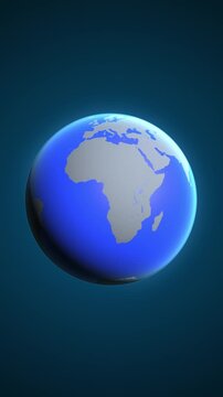 The animation shows a graphic representation of the earth and highlights the location and map of Mayotte colored red in vertical format.