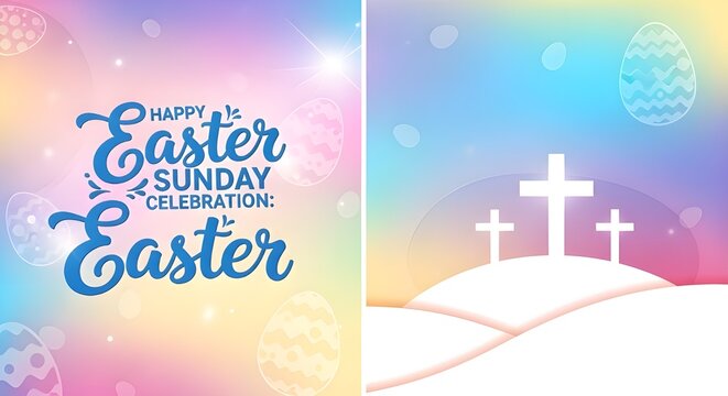 Easter sunday celebrations a joyous resurrection day with crosses on a hill