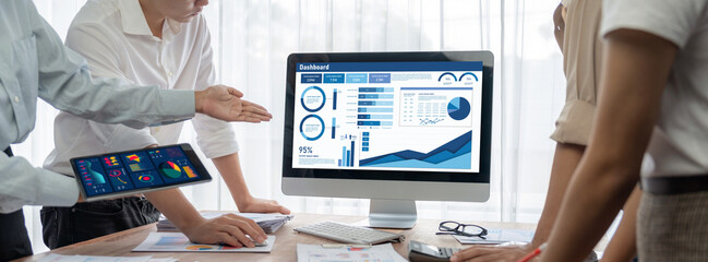 Business data dashboard provide business intelligence analytic for marketing strategy planning...
