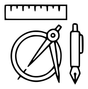 Drafting tools set illustration