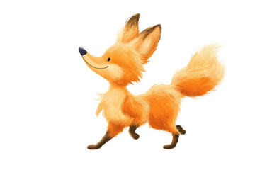 Fototapeta premium Graceful Cartoon Fox Walking with a Smile