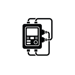 Fototapeta premium Simple black silhouette of an infusion pump with tubing connections