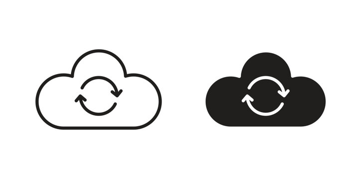 Cloud sync icon for ui app design and web designs