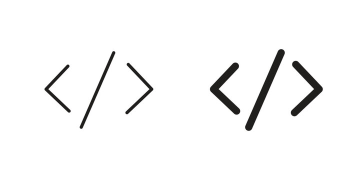 Code icon for ui app design and web designs