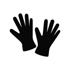 Fototapeta premium A pair of black gloves depicted in a simple graphic style