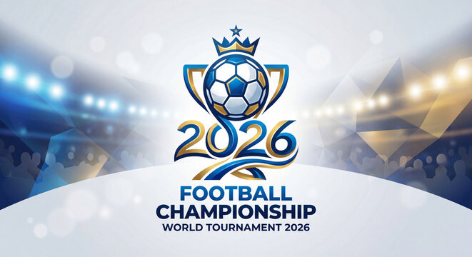 Football World Cup 2026 Logo Illustration with Trophy Design
