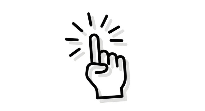 A hand icon with index finger pointing up isolated on transparent background