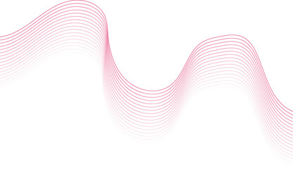 Fototapeta premium Flowing pink gradient lines forming abstract wave pattern on white background vector