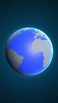 The animation shows a graphic representation of the earth and highlights the location and map of Monaco colored red in vertical format.