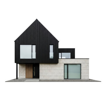 Modern Minimalist House with Black and White Facade