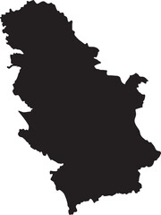 Obraz premium Black silhouette map of Serbia a simple vector illustration representing the countrys geography for travel or informational purposes isolated on a white background