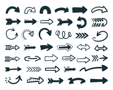 Arrow icon mega set, curved, straight, zigzag navigation symbols for infographic design workshop, marketing presentation session, user interface graphics pack