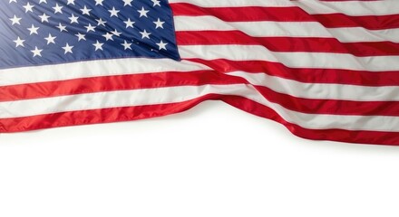 Obraz premium American flag waving on white background