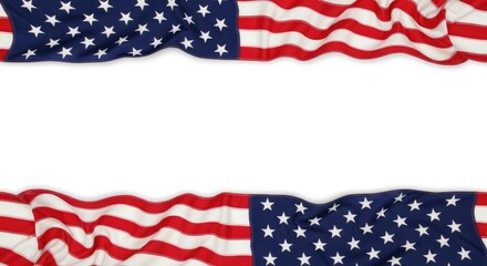 Fototapeta premium American flag border design with white background