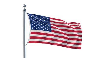 Obraz premium The flag of the united states of america waving on a pole