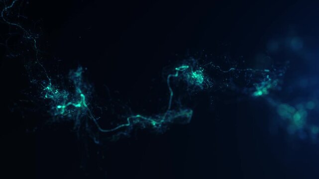 Digital Elegant 3D Particular Background
Slow motion animation background with elegant fractal particles flowing inside fluid space with delicate light flickering in a seamless loop
