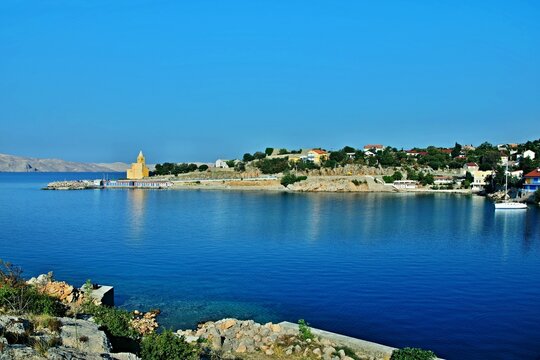 Croatia - view of a the church of St. Karlo Boromejski in town Karlobag