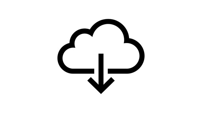 Cloud Download Icon Symbol.
