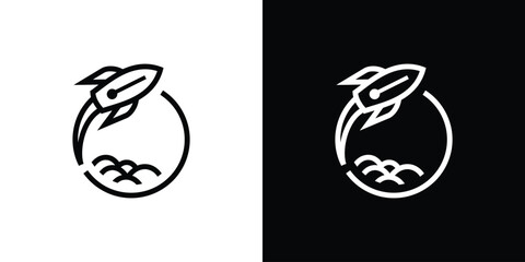 Rocket ship soaring through the sky a symbol of innovation. © @Three