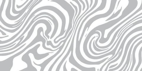 Seamless abstract geometric vector pattern featuring black wavy lines and floral ornaments for a decorative textile wallpaper backdrop © NAYEM