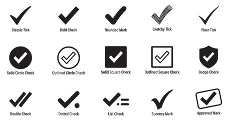 Check mark icon. Check mark vector icon. Checkmark Illustration. Vector symbols set ,green checkmark isolated on white background. Correct vote choise isolated symbol. Vector Illustration. EPS 10 © Jeremy_Show