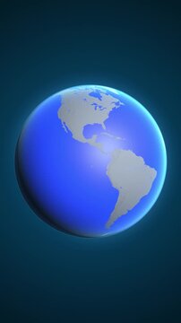 The animation shows a graphic representation of the earth and highlights the location and map of Montserrat colored red in vertical format.